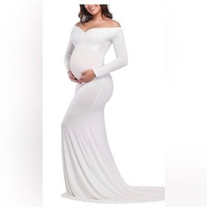 S (small fits a Medium as well) long maternity dress never worn